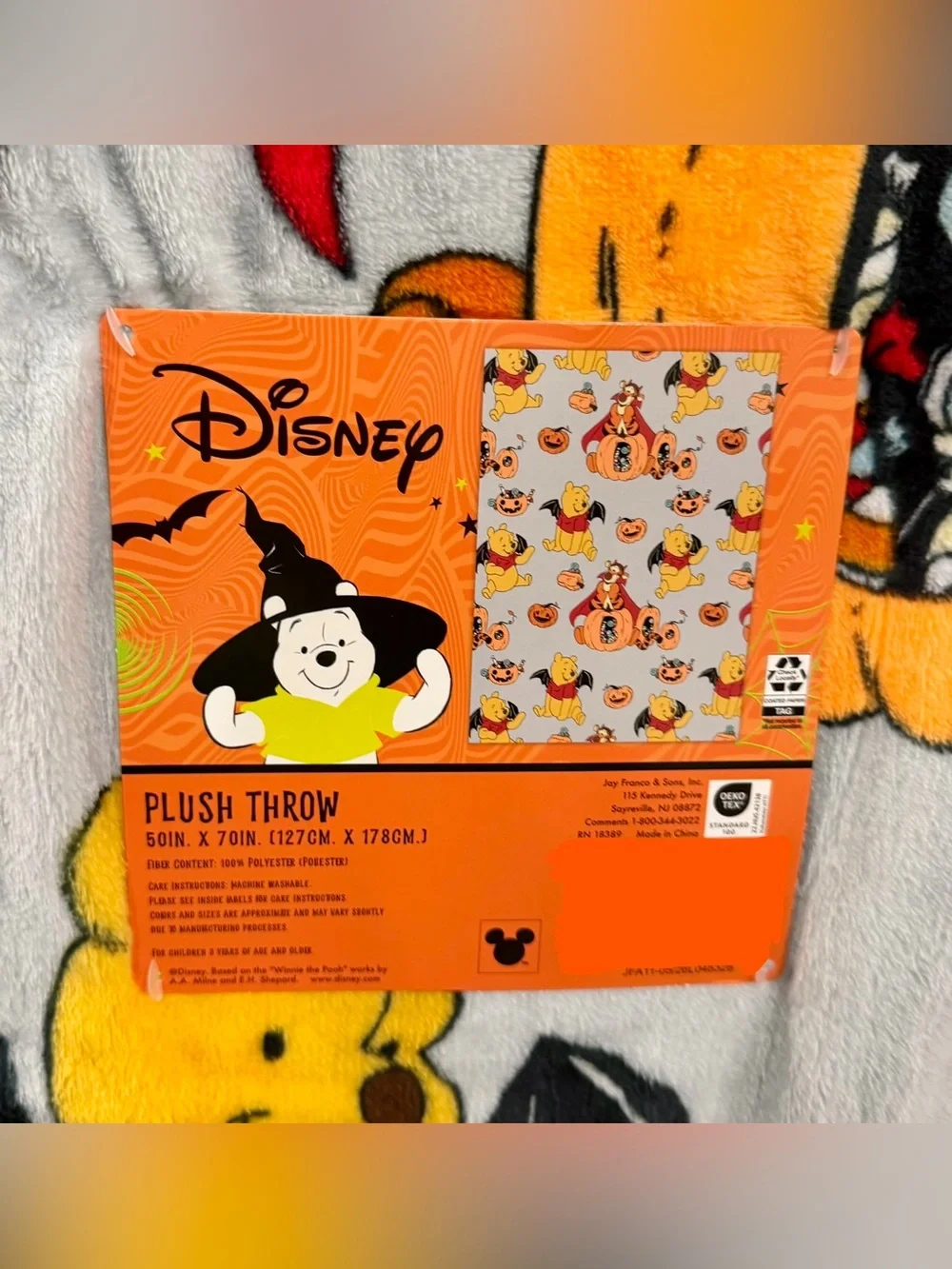 winnie the pooh halloween plush blanket throw